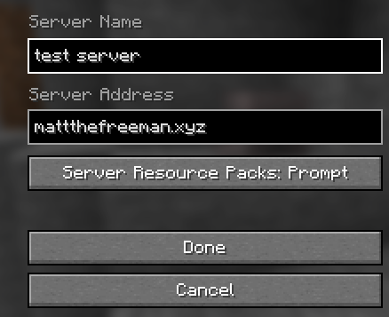 server creating menu